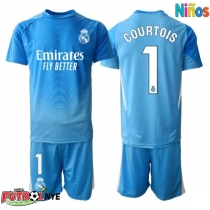 Camiseta Real Madrid Thibaut Courtois #1 Portero Primera Equipación para niños 2025-26 manga corta (+ pantalones cortos)